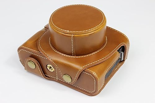 Miniatura 4 de BolinUS - Funda X-E4, hecha a mano de piel sintética para cámara Fujifilm, Fuji X-E4, XE4, XF, lente F2.8, versión de apertura inferior + correa