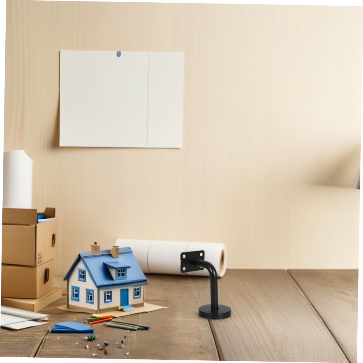 6pcs Stainless Steel Handrail Brackets for Stairs Wall-Mounted Support Bracket Set Sturdy and Adjustable Railing Holders for Stairway Installation