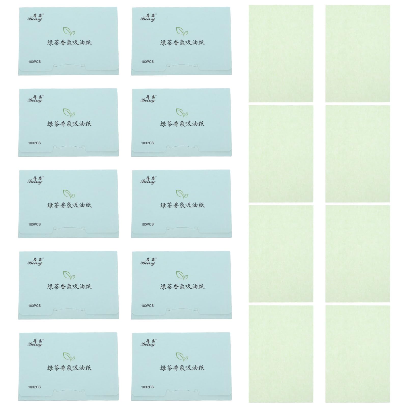 TOVINANNA Leaves Oil Blotting Sheets for Face 100 Sheets Per Box 10 Boxes Set Oily Skin Care