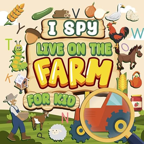 I Spy Live On The Farm For Kids Farm Life Activity Book with Fun and Easy Christmas Activities, I Spy Book For Kids, Toddlers, Boys And Girls, Gifts