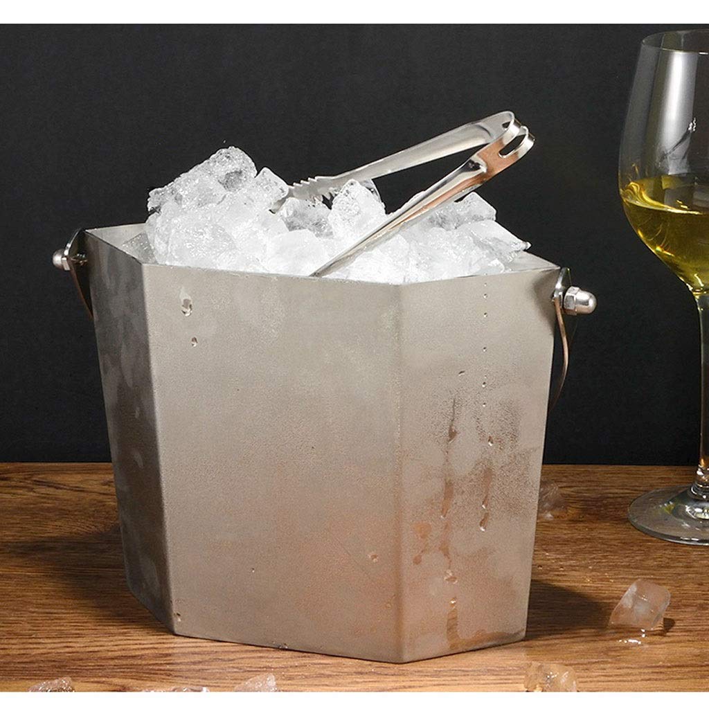 Cubitera/Enfriador Bar de acero Inoxidable Cerveza cóctel Cubo de Hielo Restaurante hogar champán Cubo portátil Creativo Hexagonal Bebida Cubo de Hielo Cubiteras Botellas