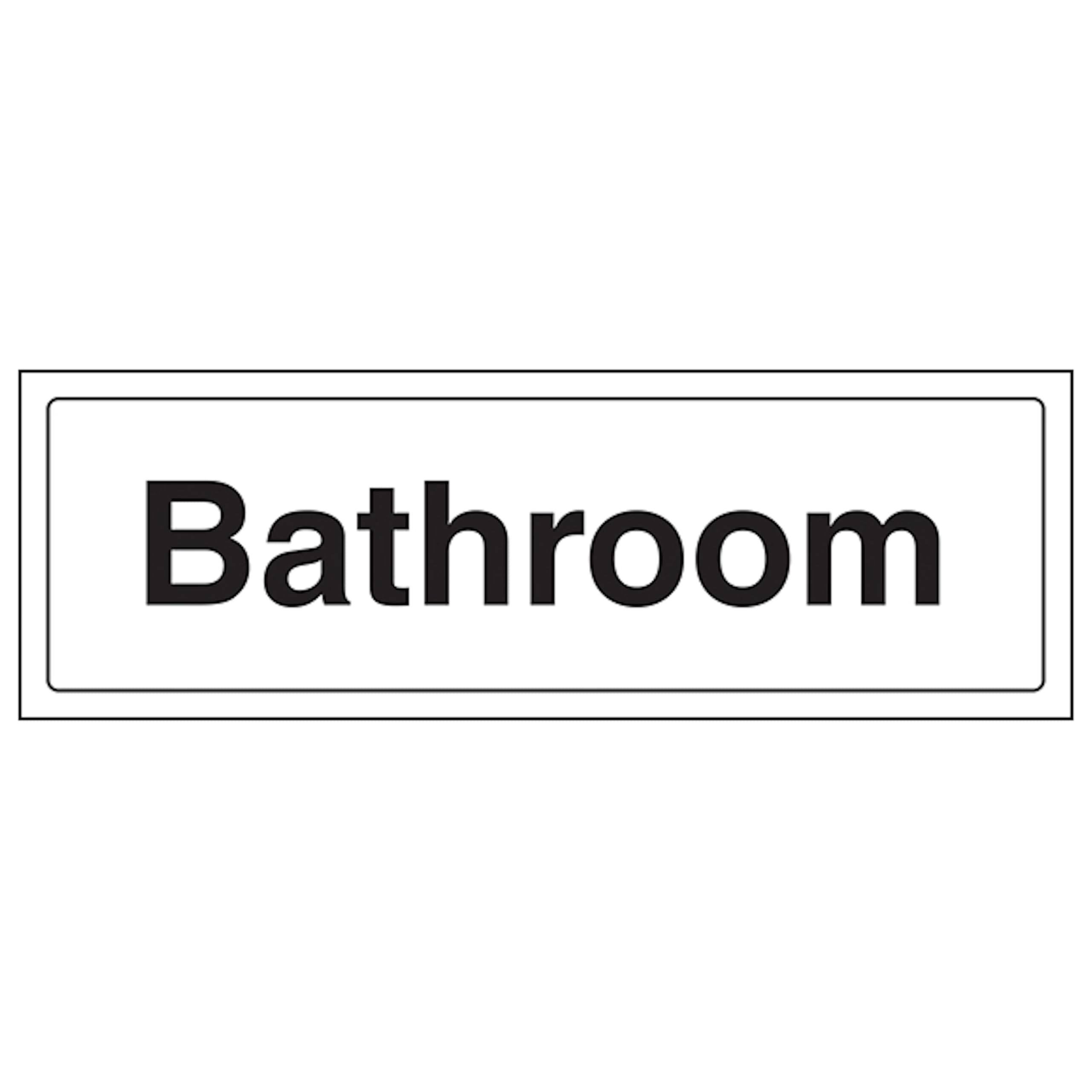 V Safety Bathroom - Landscape 300 x 100 mm - 3mm Brushed Aluminium Composite Safety Sign
