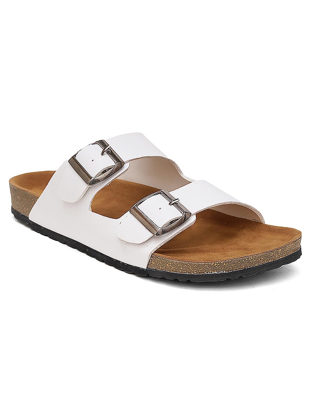 MOZAFIA Mens White Sandals, Arch Support Slides with Adjustable Buckle Straps and Cork Footbed for ultimate comfort and Style (B0D1N6YQ36) Amazon Price History, Amazon Price Tracker