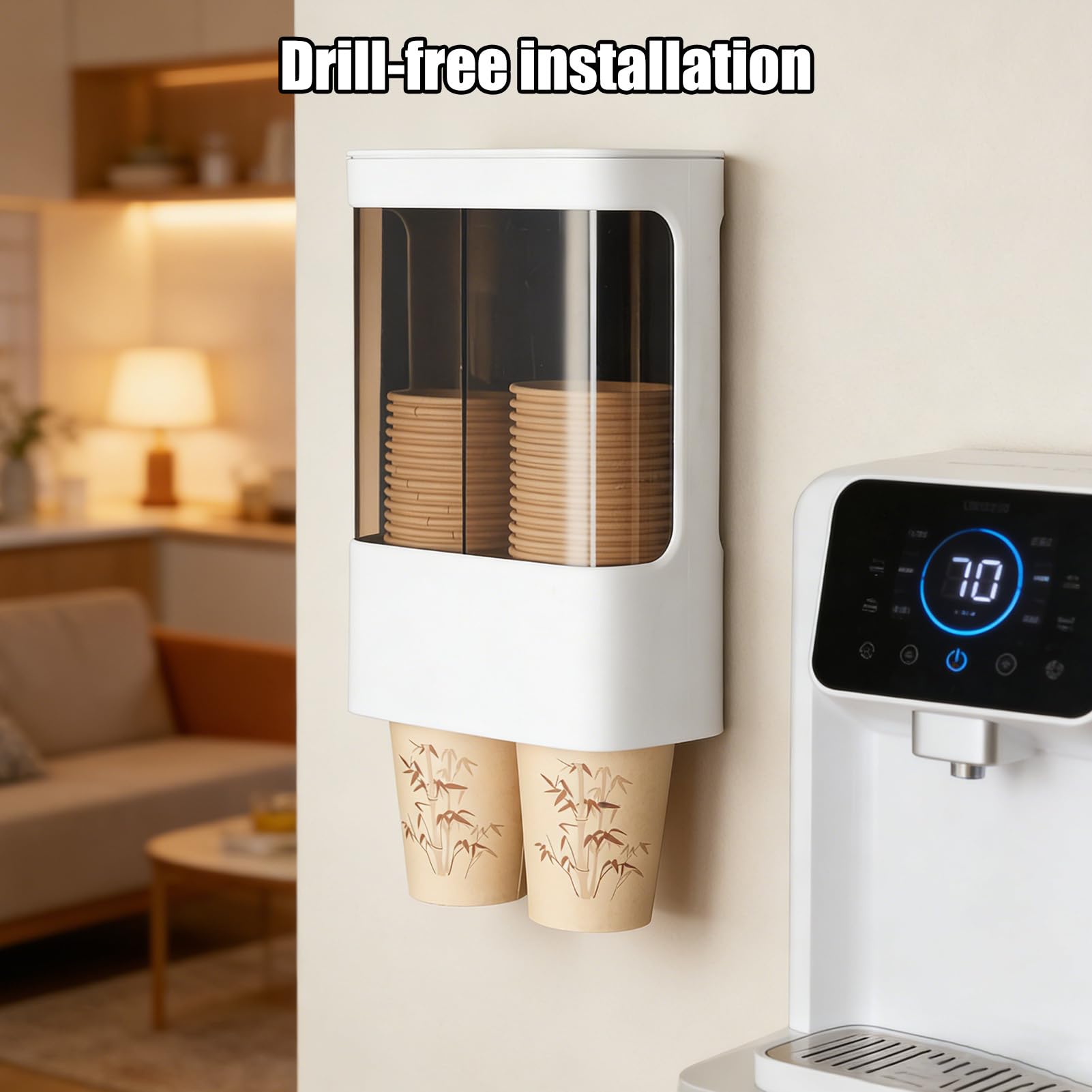 Genérico Dispenser di bicchieri | Doppio cilindro dispenser Organizzatore di tazze per caffè | per casa, cucina, ristorante, bar, sala di riposo, eventi, hotel, ristoranti