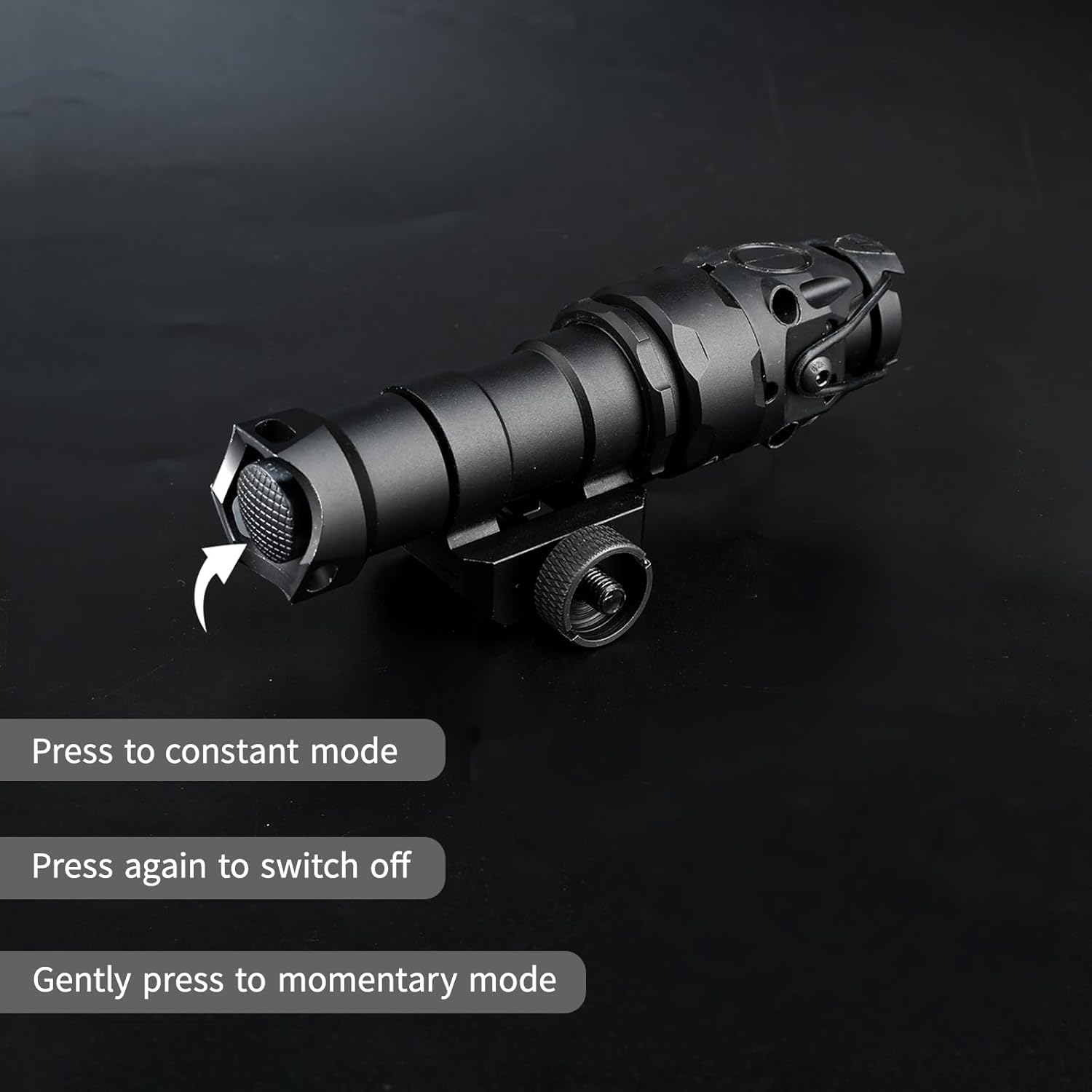 Tactical IR Flashlight with Momentary/Constant Mode, Black Picatinny IR Flashlight for Tactical Fast Helmet, Suitable for 20mm Picatinny Rail
