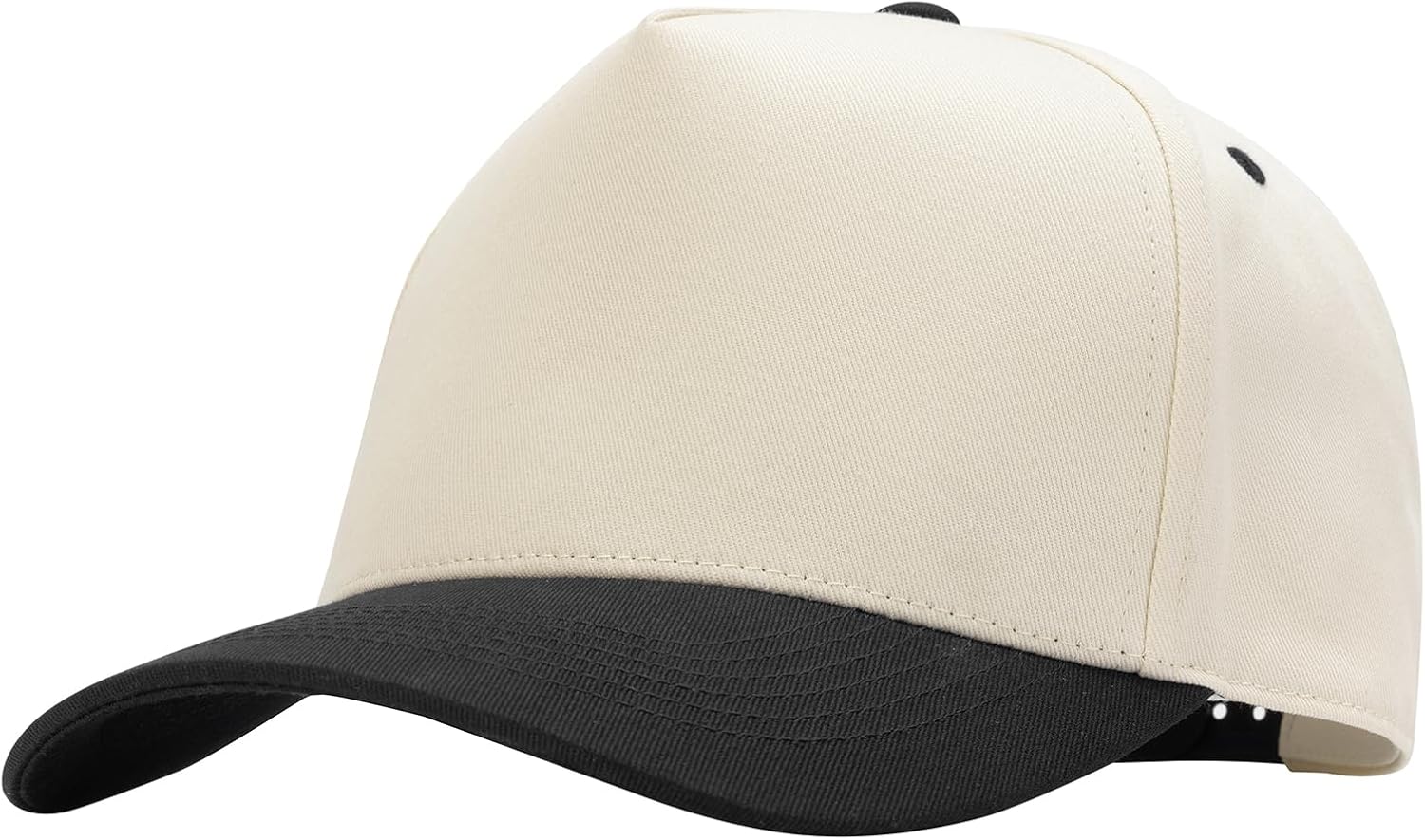 Vintage Trendy Trucker Hat, Structured 5-Panel Snapback Hat, Adjustable Cotton Solid or 2-Tone Baseball Cap Men Women