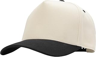 Vintage Trendy Trucker Hat, Structured 5-Panel Snapback Hat, Adjustable Cotton Solid or 2-Tone Baseball Cap Men Women