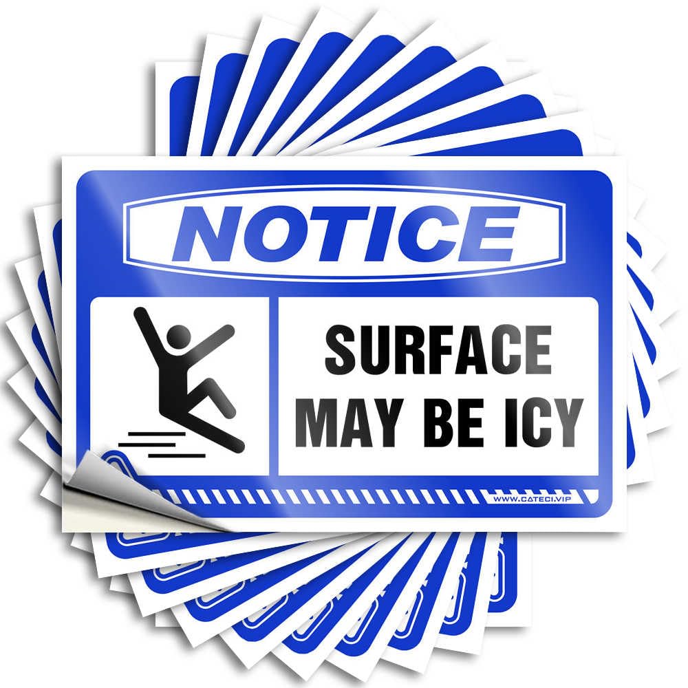 Mimosa Bar Decor, Decal Water Cover Notice Surface May Be ICY | Punk Waterproof Vinyl Stickers(8X12CM)