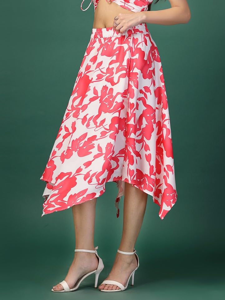 Image of OOMPH! Long Skirts for Women with Handkerchief Hem
