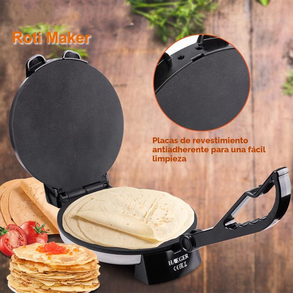 Roti Maker Chapati Maker - Prensa de tortilla de estilo mexicano para hacer tortillas caseras Tacos Pan plano Chapati Rot,Acero inoxidable
