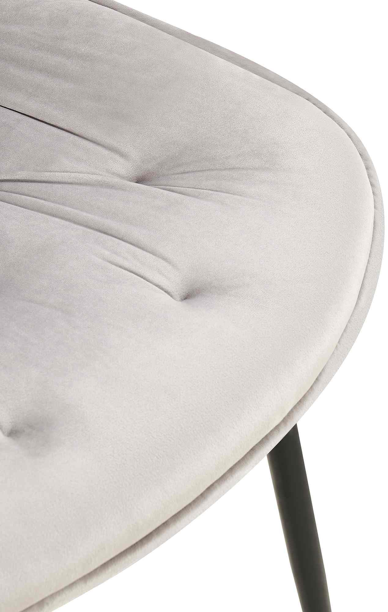CLP Silla De Comedor Wallace De Terciopelo I Butaca De Salón con Base Metálica De 4 Patas I Silla De Cocina Elegante Color:Gris