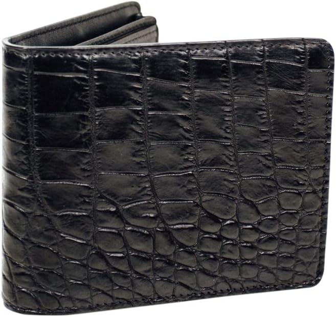 BLACK GENUINE ALLIGATOR LUXURY BIFOLD MEN'S WALLET AUSTIN DANIEL