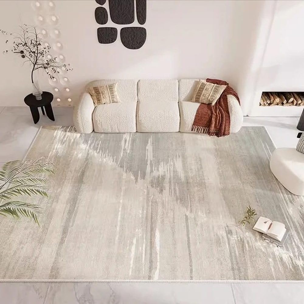 Tapis de salon à rayures grand format tapis de chevet chambre doux