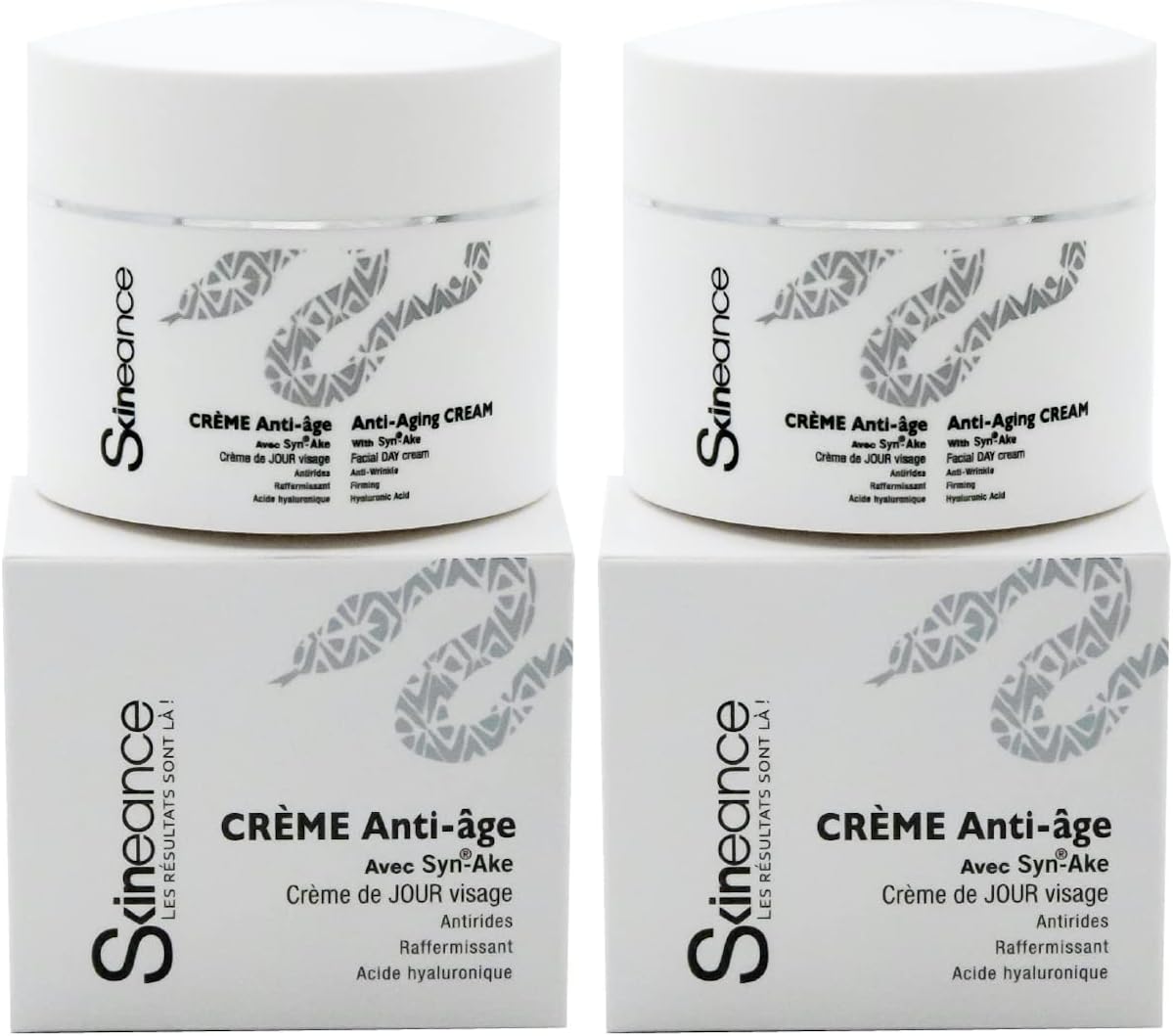 Venoia - Snake Venom Day Cream - Anti-aging and moisturizing ingredients - Reduces expression lines, puffiness and dark circles - 2 x 1.7 Oz