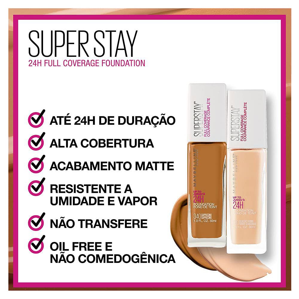 Maybelline Super Stay Full Coverage Liquid Foundation - Trucco caldo, 38 ml
