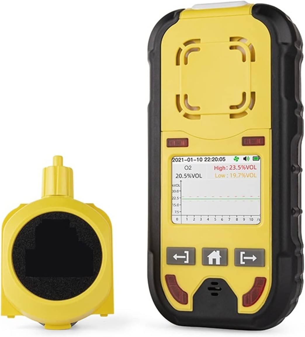 Air Quality Monitor, Pump Gas Monitor O2 H2S CO LEL Digital LCD Gas Detector Oxygen Hydrogen Sulfide Carbon Monoxide Combustible Leak Detector(With Pump)
