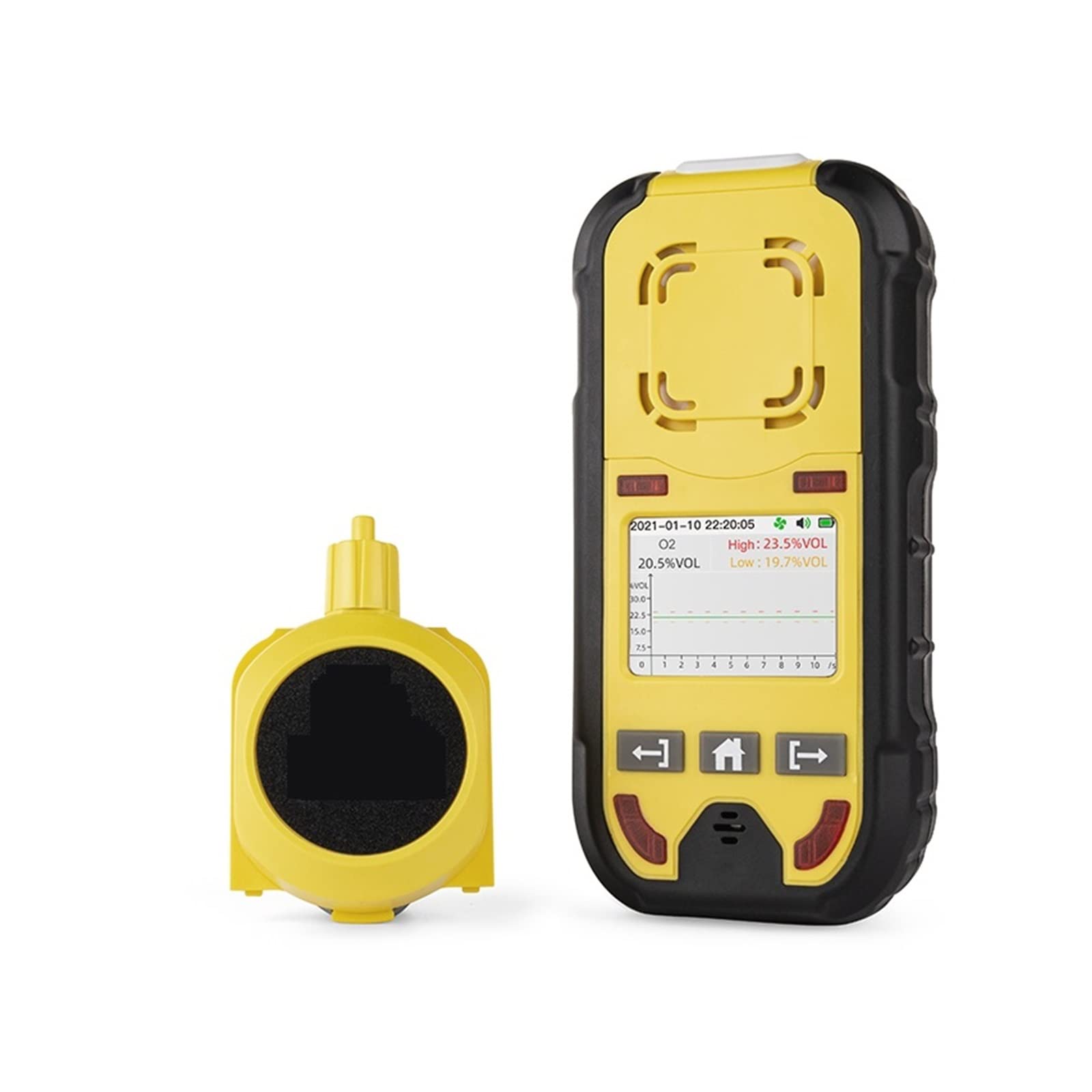 Air Quality Monitor, Pump Gas Monitor O2 H2S CO LEL Digital LCD Gas Detector Oxygen Hydrogen Sulfide Carbon Monoxide Combustible Leak Detector(With Pump)