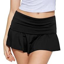 Women's High Waisted Swim Skirt Ruffled Bikini Bottom Tummy Control Swim Bottoms Bathing Suits Bottoms