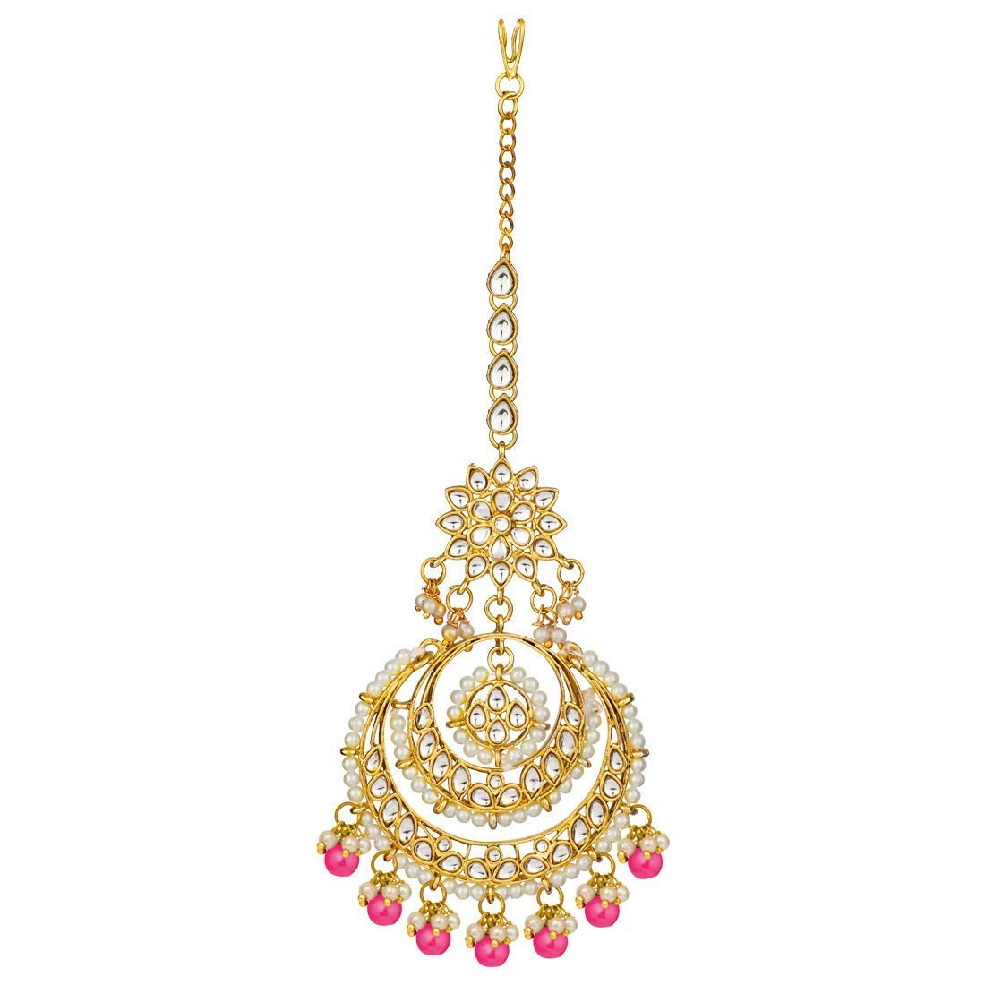 I Jewels 18K Gold Plated Traditional Kundan Studded with Pearl Maang Tikka for Women/Girls (T2038Q) (B08RX7VFQ2) Amazon Price History, Amazon Price Tracker