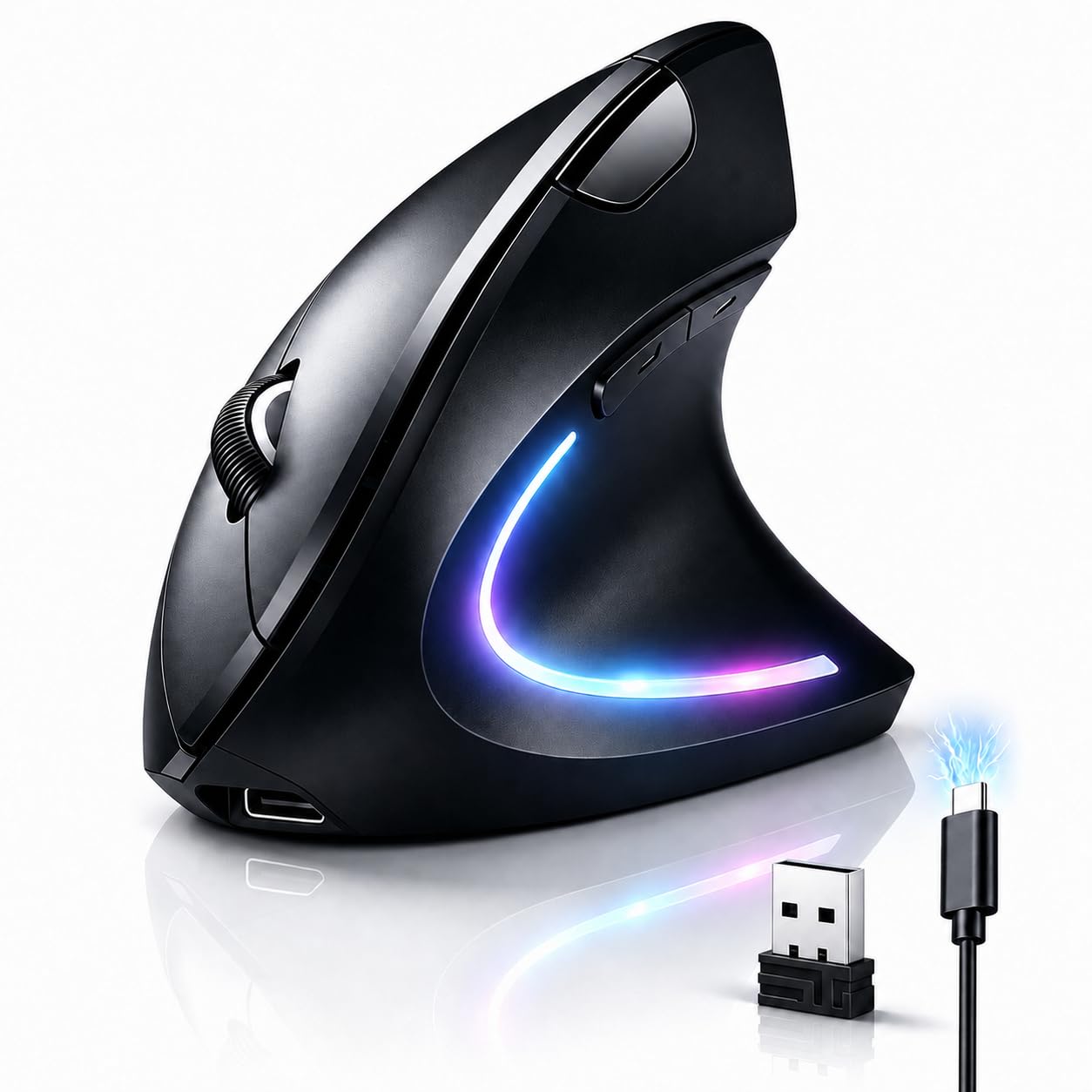 logi Bluetooth 光学マウス 黒 Amazon | 縦型ワイヤレスマウス 充電式 【2026 強化版 】Bluetooth