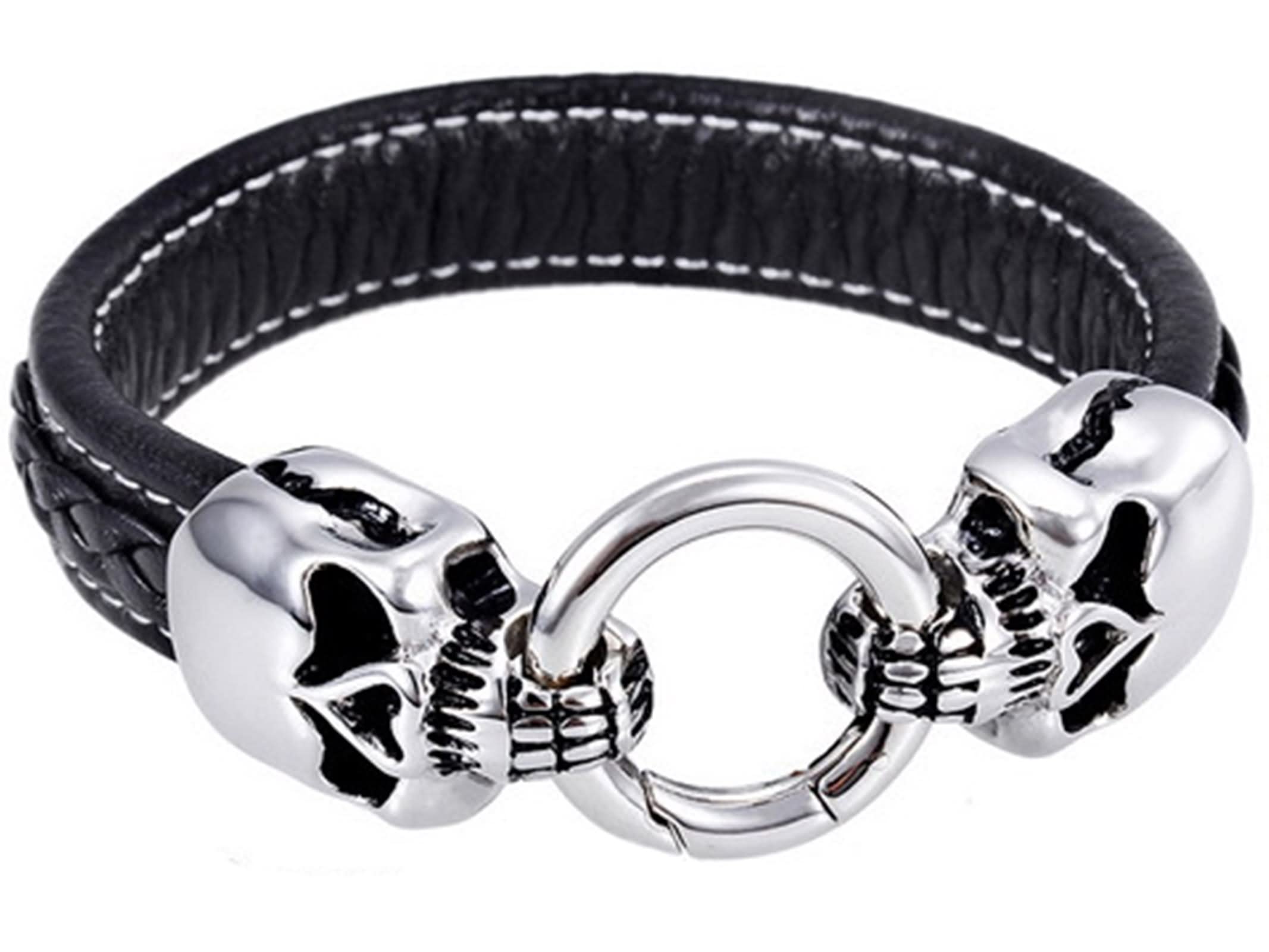 Armbänder Herren Leder, Lederarmbänder Geflochten Männer Schädel Ich Liebe Dich Geschenke für Männer