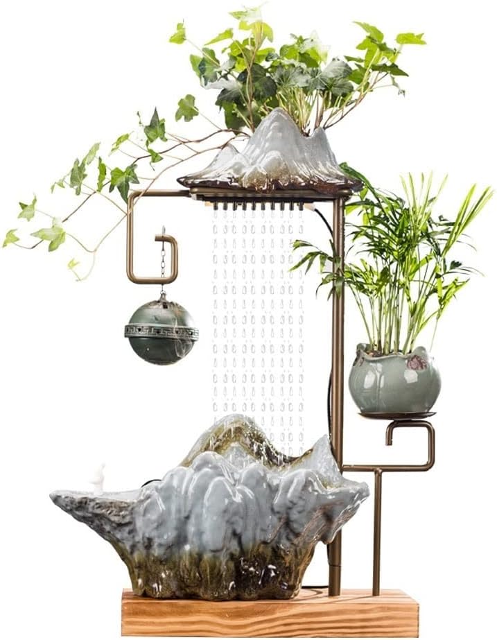 Fountain Tabletop Indoor Tabletop Water Fountain Table Fountain Living Room Decorative Table Fountain Indoor Waterfall Fountain Retro Fountain Ceramic Table Fountain Serene Rock Water Feature Indoor R