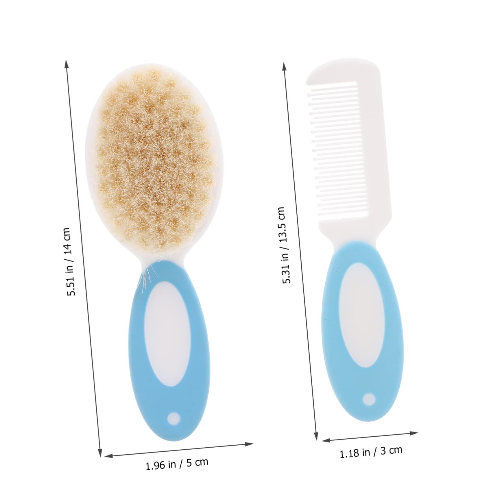 VICASKY 2sets Cradle Cap Baby Brush Massaging Wool Brush for Bath Shower Kids Grooming Tool Wooden Handle Safe for Scalp Easy to Clean 2pcs*2