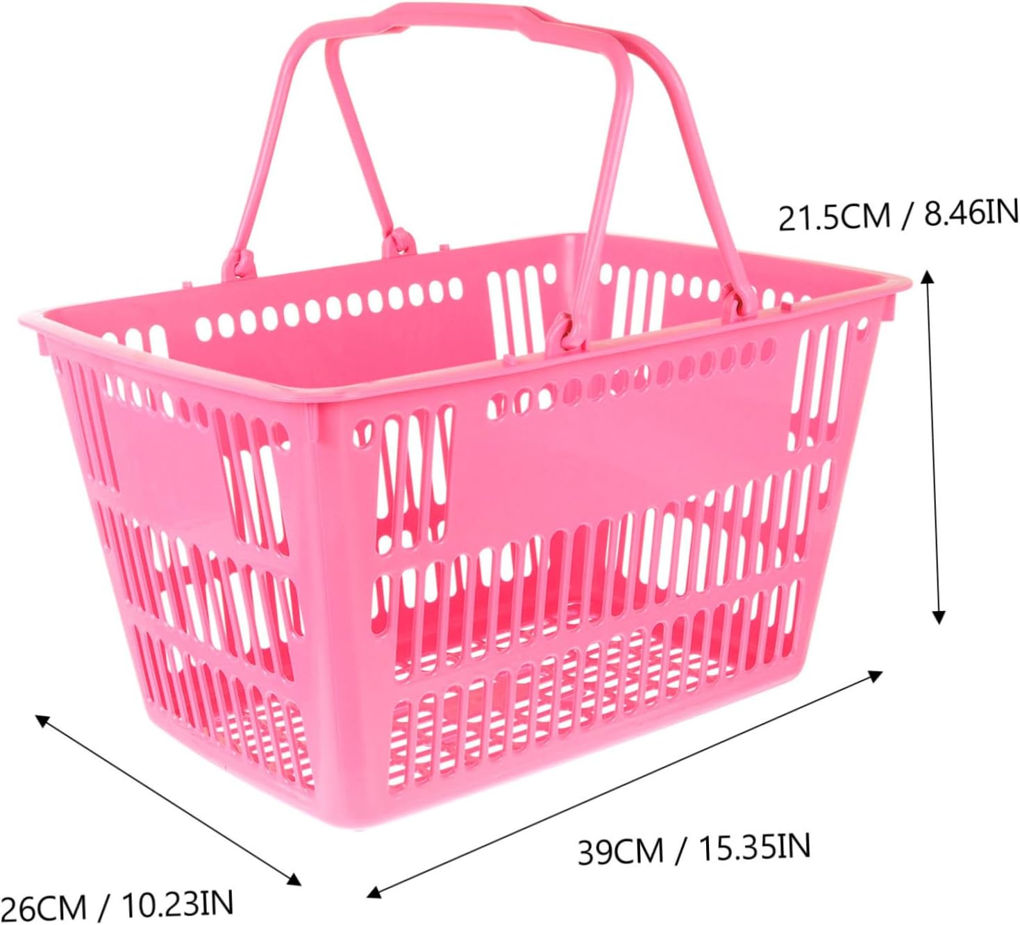 Supermarket Shopping Basket Grocery Basket Locker Shelves Grocery s with Handle Carrying Shopping Toy White Stem Decal Toy s Trug Plastic Rosy