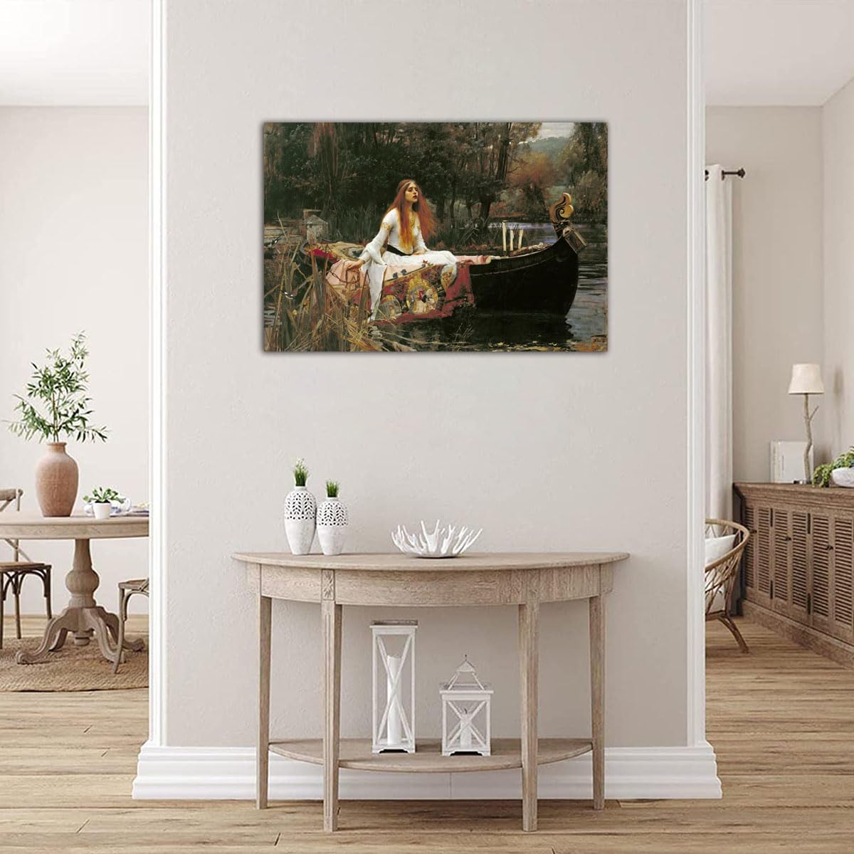 John William Waterhouse Poster The Lady of Shalott Art Painting Girl in a Boat Wall Art Picture Print Canvas Poster Modern Home Living Room Decor (16x24inch(40x60cm),No Framed)