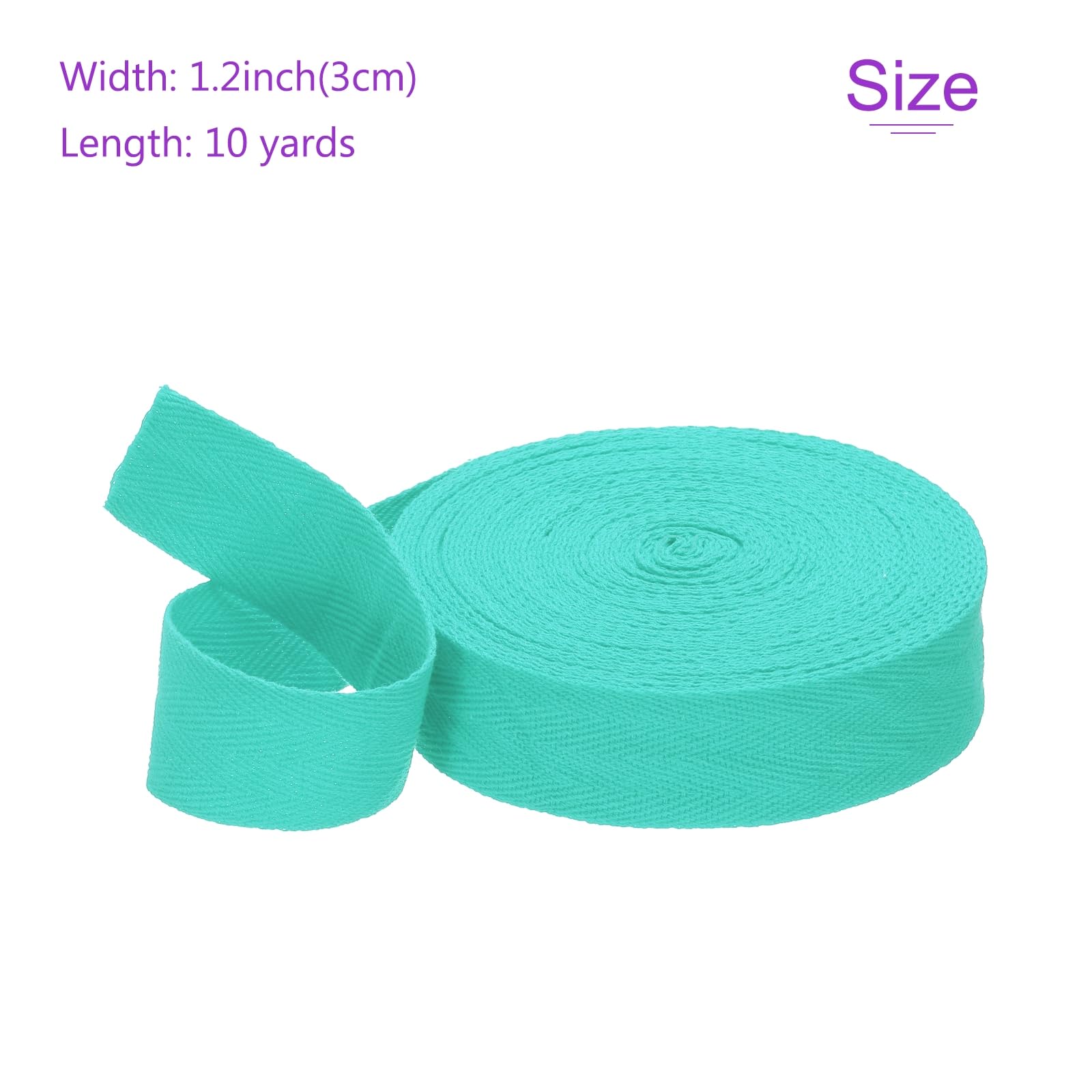 DMiotech 1.2"(3cm) 10 Yards Cotton Twill Tape Cotton Ribbons Bias Binding Tape Herringbone Tape Ribbons Sky Blue for DIY Crafts Making Clothes - Image 3