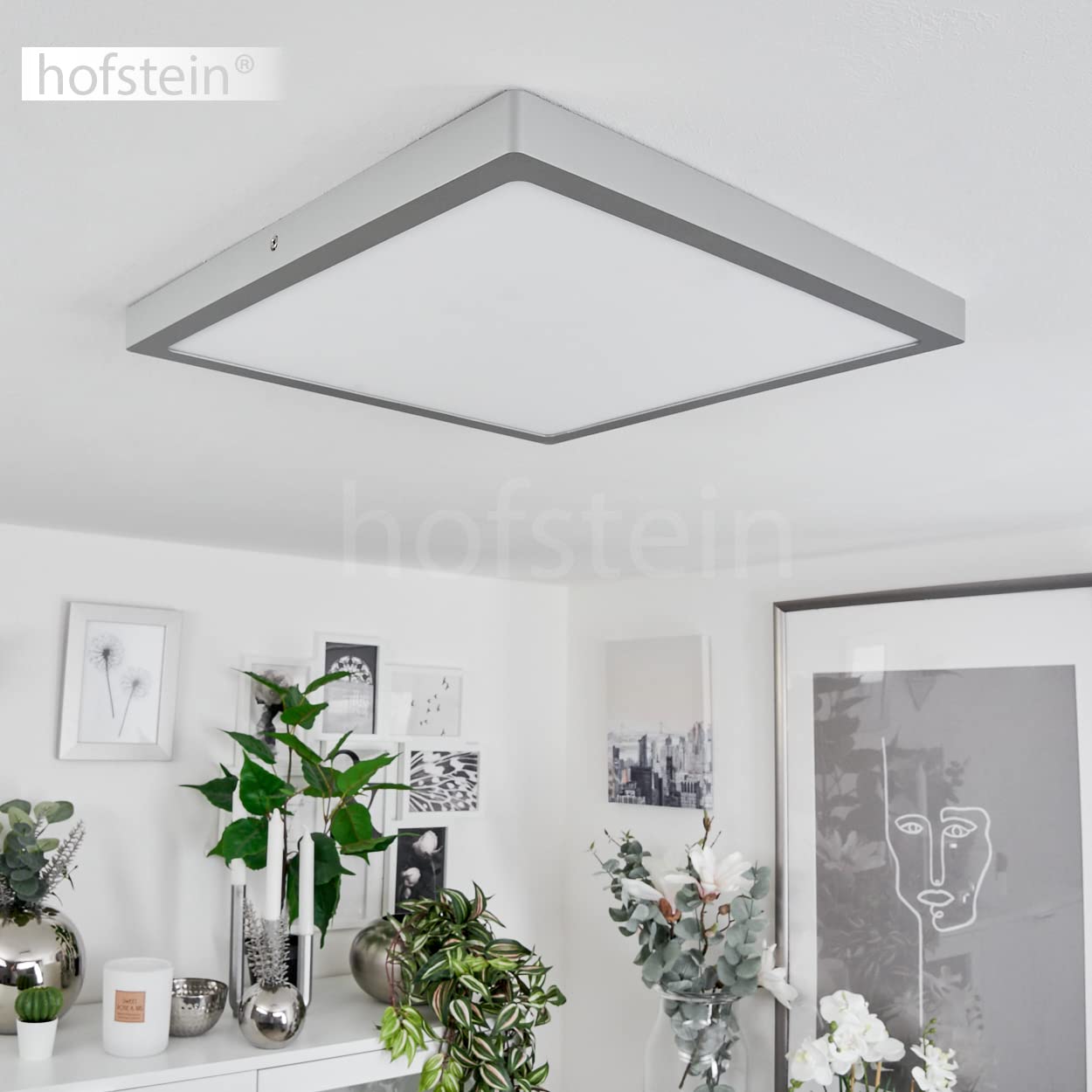 LED Deckenleuchte Quadratisch 40x40 Cm – Ultradünn, Grau, Für GX53 Leuchtmittel (IP20)
