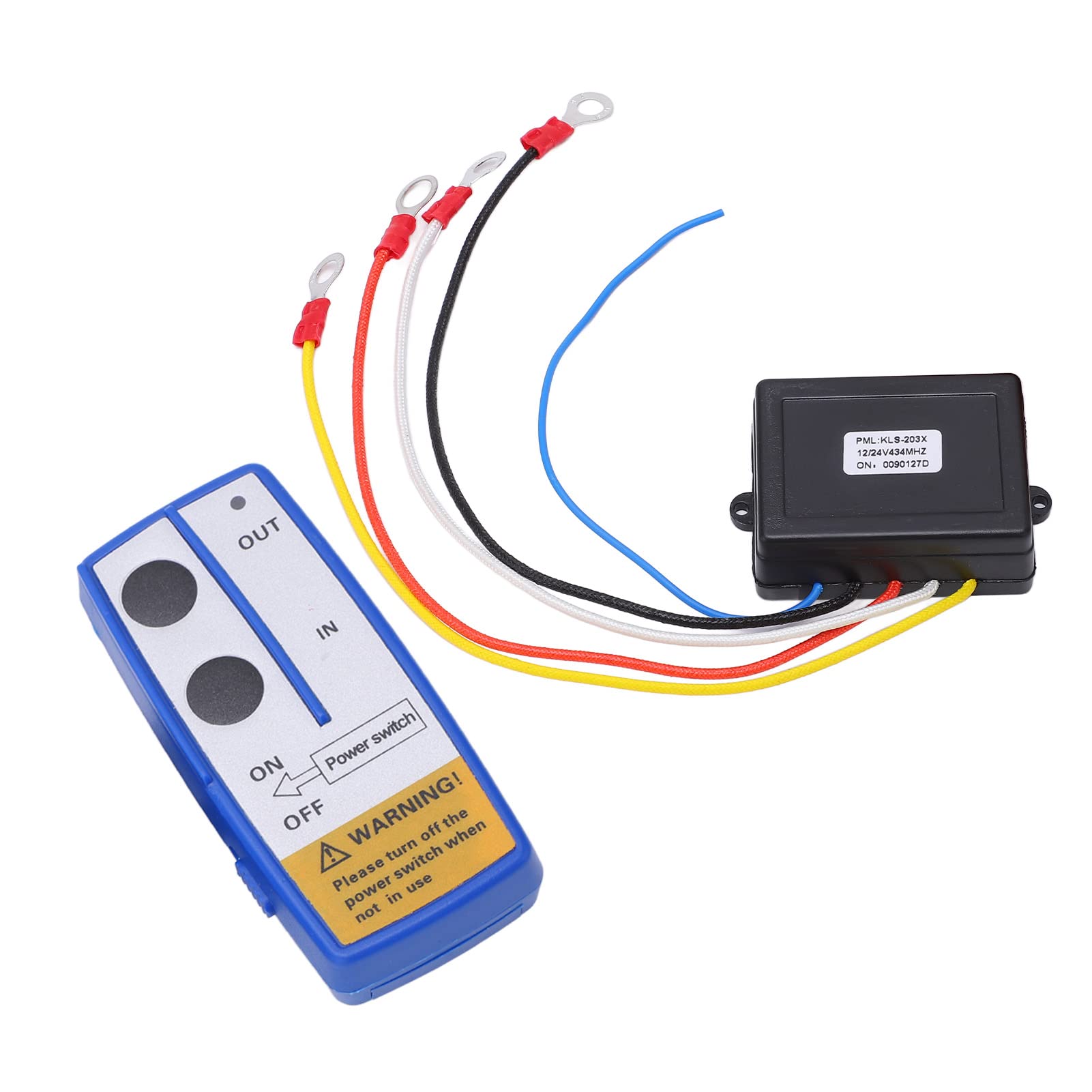Bezprzewodowy zestaw pilota do wciągarki, zasięg 75 stóp, uniwersalny 12V/24 V, z odbiornikiem, do CamionATV SUV (BLUE)