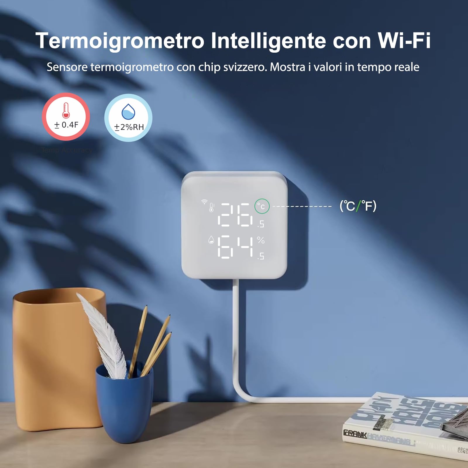 WOOX Controllo Intelligente per Climatizzazione e Pompe di Calore, Igrometro Termometro Telecomando con sensore IR, Termostato WiFi Domotica, compatibile con Alexa/Google