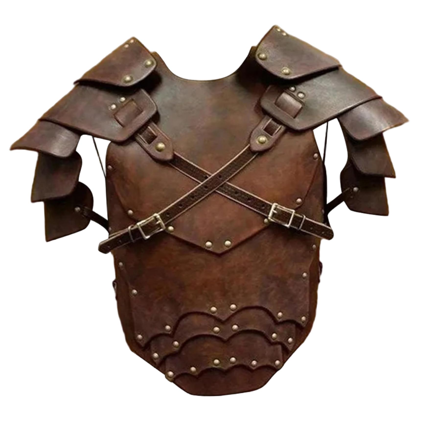 Jorzer Costume da Cavaliere Medievale Armatura in Pelle PU Armatura Toracica Regolabile Pettorale Vichingo per la Festa Cosplay di Halloween
