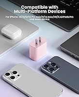 Vista 7 de FEEL2NICE Cargador de iPhone de carga rápida, paquete de 2 bloques de carga de pared tipo C con 2 unidades [6 pies y 10 pies] cable USB C a Púrpura