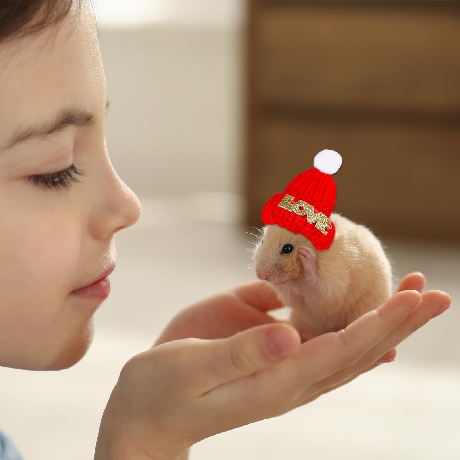 Produktbild von Hamster Weihnachtsmütze Kleintier Hut Haustier-Weihnachtsmütze