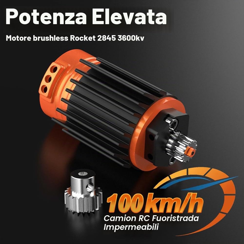 Camion telecomandato 1:14, alta velocità 100 km/h, motore brushless, monster truck RC per adulti, 2,4 GHz, fuoristrada, tuttoterreno, drift car, 4WD RC Buggy, 3 batterie (viola)