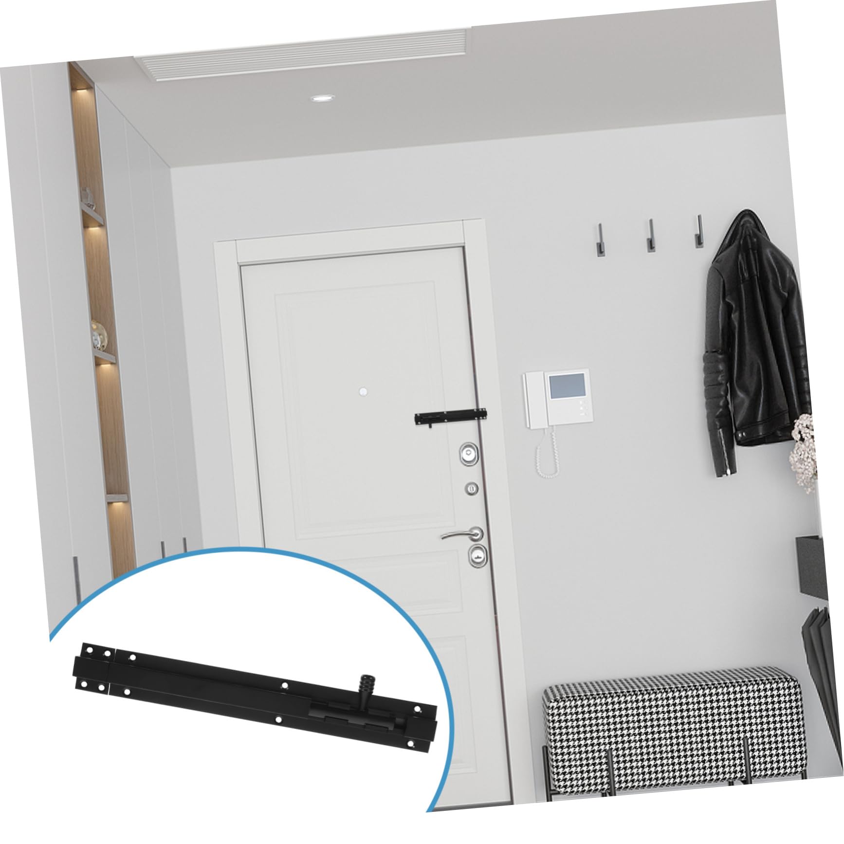 Pestillo Negro Seguridad de Deslizante Puerta de Aleación de Aluminio | Estructura Simple, Instalación Fácil, Uso Seguro, Apto para Baño y Cocina
