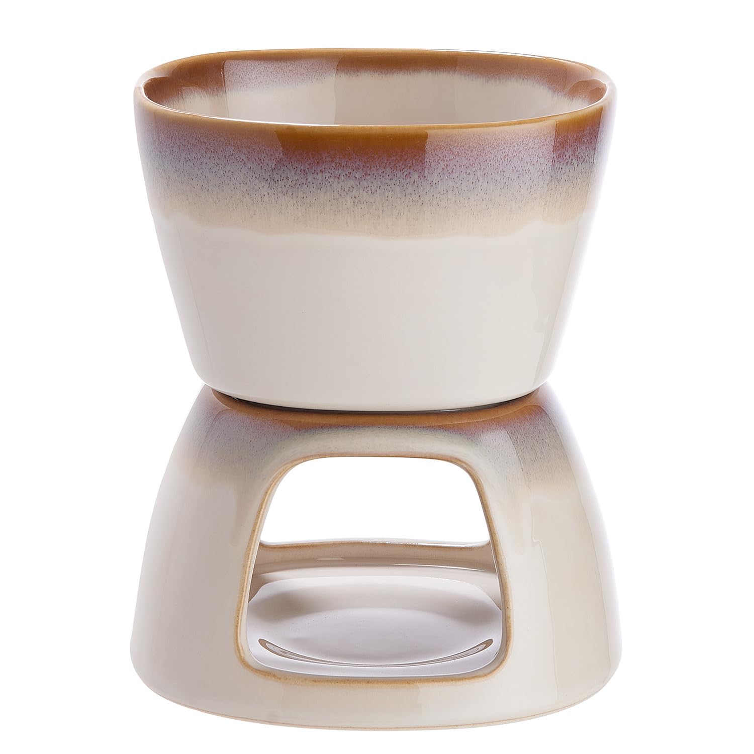 BUTLERS Schokoladenfondue 420ml für Teelicht, Schoko Fondueset 2 Personen, Schokofondue Keramik Set -AU CHOCOLAT- Dessert Fondue ideal zum Schokolade Schmelzen Weihnachten