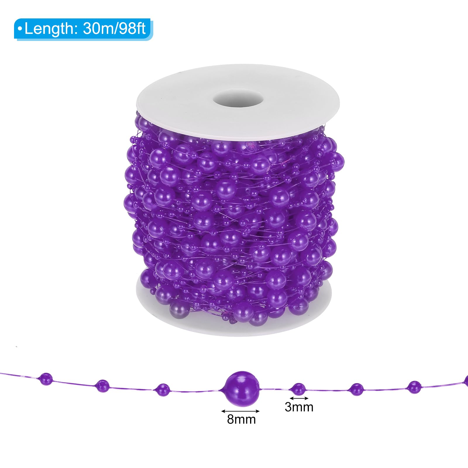 PATIKIL 8+3mm Pearl String - Image 2