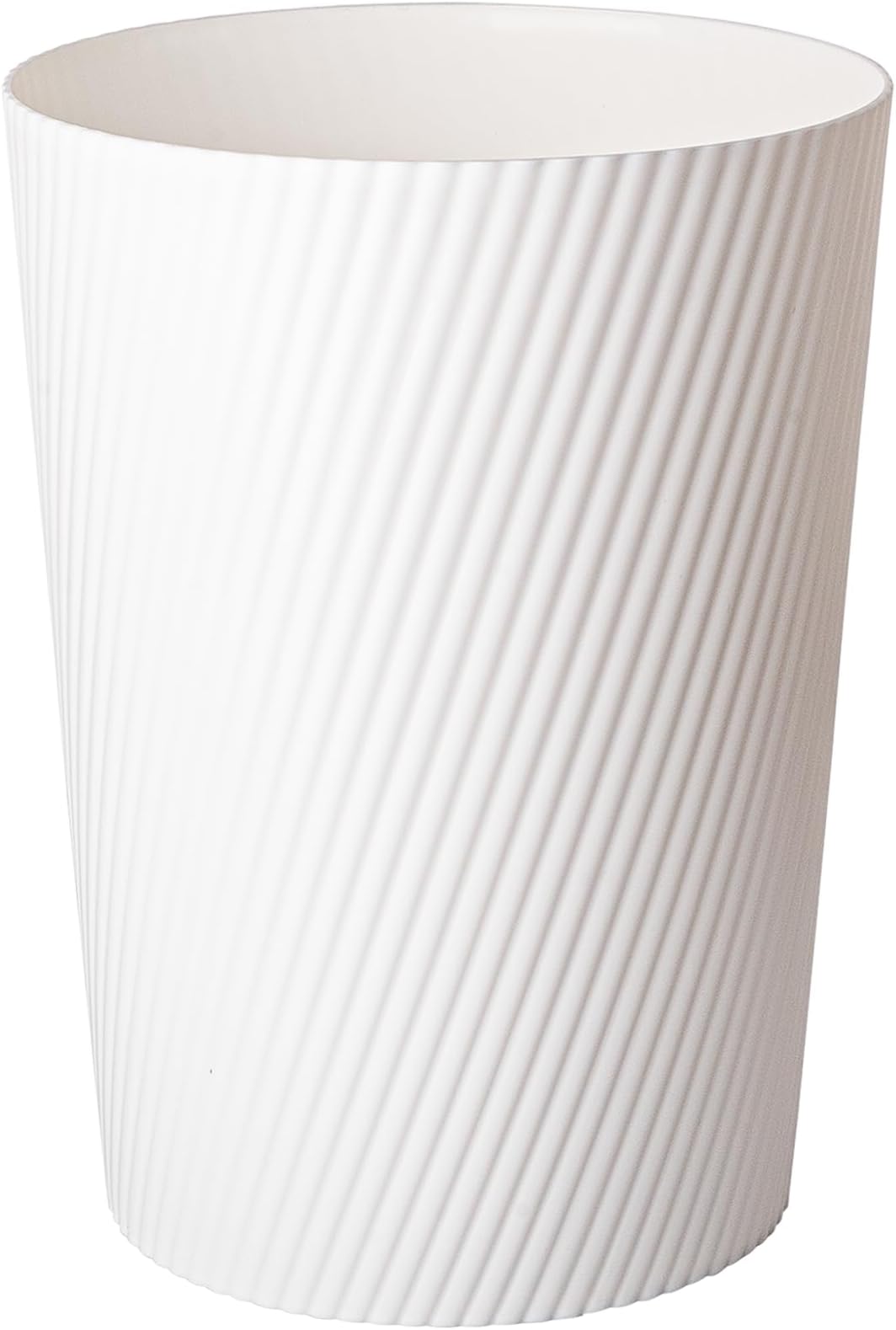 UUJOLY Small Trash Can Wastebasket Garbage Can Container Bins for Bathrooms, Laundry Room, Kitchens, Offices, Kids Rooms, Dorms (White)