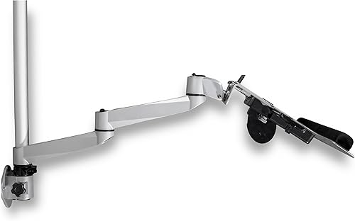 Miniatura 4 de StarTech.com Estación de trabajo de montaje en pared  Escritorio articulado con brazo ergonómico de altura ajustable para monitor doble y bandeja