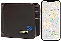 Vista 8 de Rastreador de billetera Bluetooth antipérdida, cartera rastreable para hombres, cartera de cuero para hombre con ventana de identificación, bolsillo