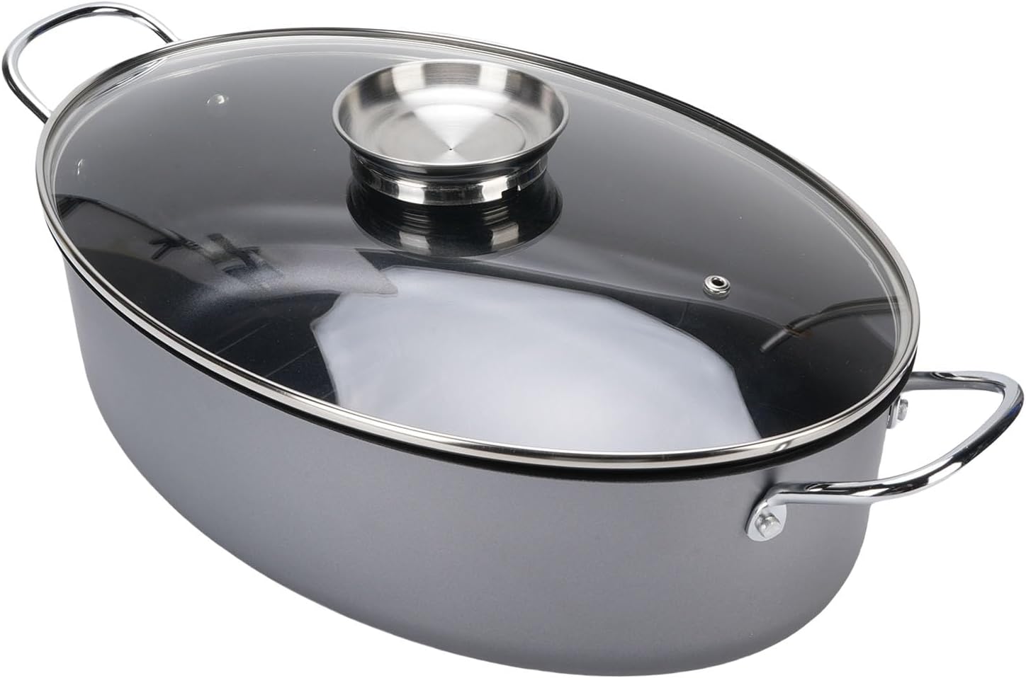 Large Oval Fish Steaming Pot Carbon Steel Cooker with Non-Stick Coating Multi-Functional Design for Home Family Use