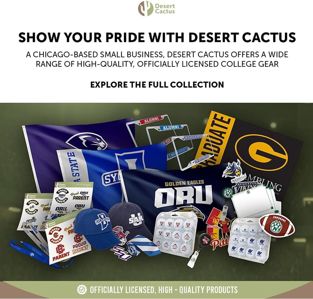 Desert Cactus James Madison University Neck Tie JMU Dukes 100% Polyester Necktie with Logo, Officially Licensed (Tie C)