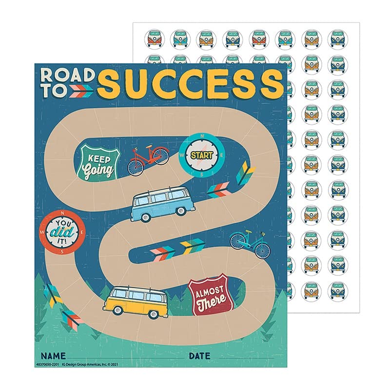 Tableau de récompense Eureka Adventurer Mini avec stickers de motivation - Lot de 36 cartes