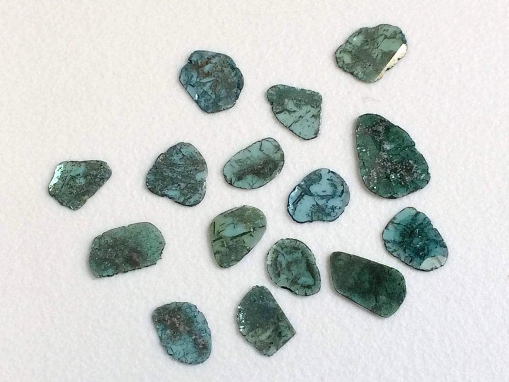 Plasterki niebieskiego diamentu 9-11 mm, plastry fasetowanego niebieskiego diamentu, piękne plastry niebieskiego diamentu Polki na biżuterię (opcje od 1 szt. do 2 szt.) - PPD129, ok. 9-11 MM, 2 szt.