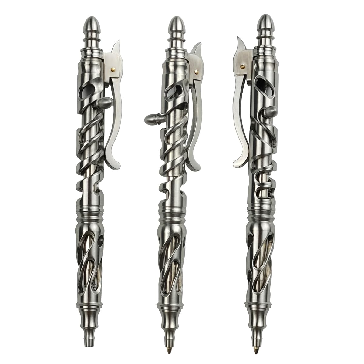 Dr Metalleung Heavy Duty Stainless Steel Bolt Action Pen - Retractable EDC Pen with Keychain Refillable Ink Smooth — view 2