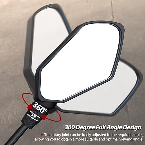 Miniatura 4 de 1PZ MM3-001 - Espejos laterales de motocicleta para scooter, ATV, motocross, crucero, motos de nieve, pernos roscados M8 M10, montaje en manillar de