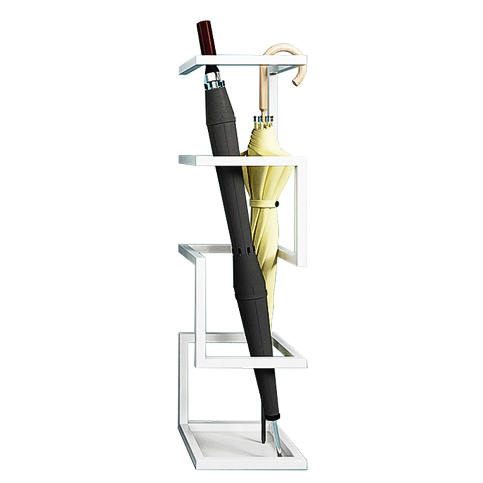 DUANHOZ Umbrella Stands, Umbrella Stand Modern FreeStorage Stand with Drip Tray, Indoor Hallway Foyer Entryway for & /White/a (White a)